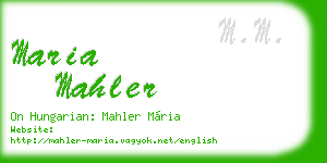 maria mahler business card