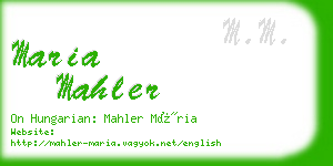 maria mahler business card